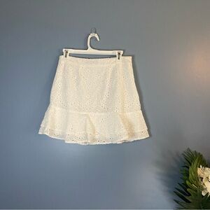 Lulus White Floral Eyelet Lace Mini Skirt